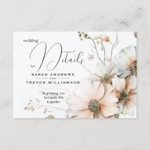 Cartão De Informações Detalhes do Casamento de Flores Selvagem Moles de 