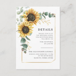 Cartão De Informações Detalhes do Casamento de Foliage de Eucalyptus Sun