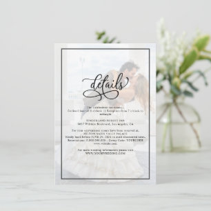 Cartão De Informações Detalhes do Casamento de Foto de Sobreposição de