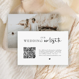 Cartão De Informações Detalhes do Casamento de Foto do Código QR Minimal