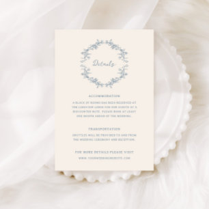Cartão De Informações Detalhes do Casamento de Frame Floral Rustic Vinta