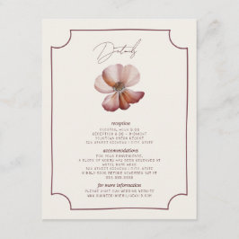 Cartão De Informações Detalhes do Casamento de Fronteira Desenhada em An