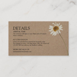 Cartão De Informações Detalhes do Casamento de Girassol Rústico de Kraft