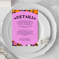 Detalhes do Casamento de Groovy Floral Roxo-Laranj