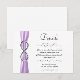 Cartão De Informações Detalhes do Casamento de Infinidade de Prata de Fi