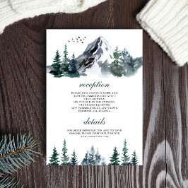 Cartão De Informações Detalhes do Casamento de Inverno na Floresta da Mo