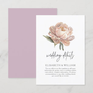 Cartão De Informações Detalhes do Casamento de Jardim de Aquarela