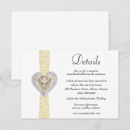 Cartão De Informações Detalhes do Casamento de Locais Amarelo Unicórnio