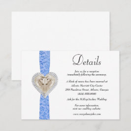 Cartão De Informações Detalhes do Casamento de Local Azul Unicorn