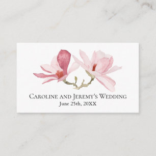 Cartão De Informações Detalhes do Casamento de Magnolias Rosa