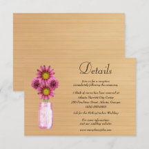 Detalhes do Casamento de Mason Jar Floral, Rosa-Ro