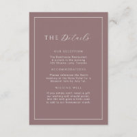 Detalhes do Casamento de Mauve Taupe Minimalista I