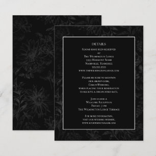 Cartão De Informações Detalhes do Casamento de Mínimo Elegante de Flore