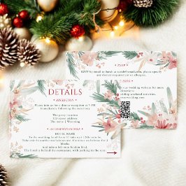 Cartão De Informações Detalhes do Casamento de Natal Floral da Wonderlan