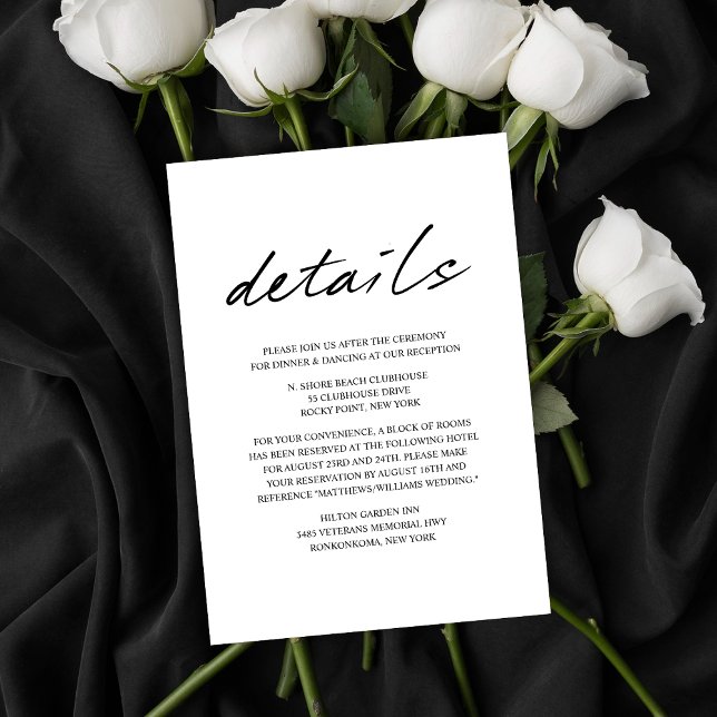 Cartão De Informações Detalhes do Casamento de Pássaros Modernos (Criador carregado)