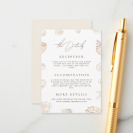 Cartão De Informações Detalhes do Casamento de Praias Costeiras e Pérola