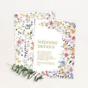 Cartão De Informações Detalhes do Casamento de Primavera de Flores de Ja