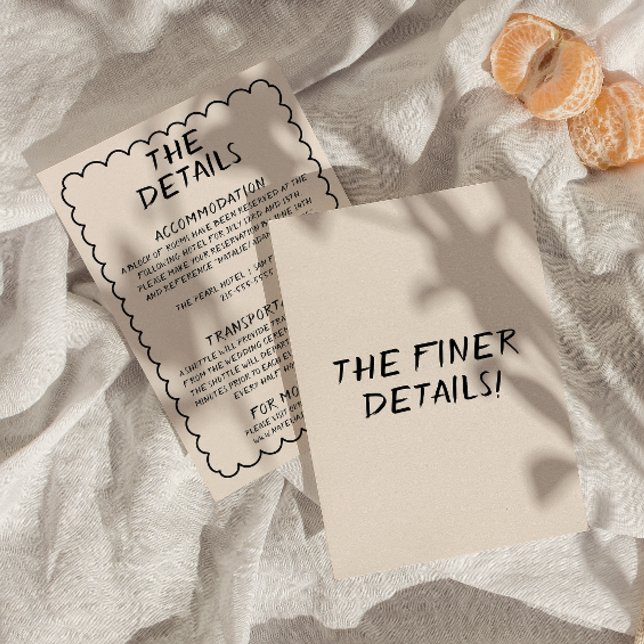 Cartão De Informações Detalhes do Casamento de Quadro Quirky Escrito Na  (Criador carregado)