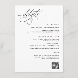 Cartão De Informações Detalhes do Casamento de Ricos Elegante