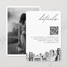 Cartão De Informações Detalhes do Casamento de Sacramento Código QR Pequ
