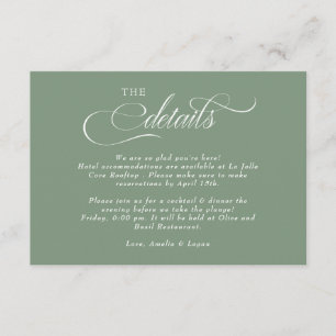 Cartão De Informações Detalhes do Casamento de Script