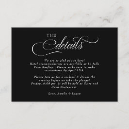 Cartão De Informações Detalhes do Casamento de Script