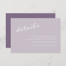 Detalhes do Casamento de Script Purple Mauve Minim