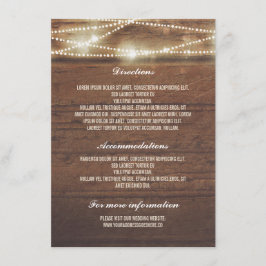 Cartão De Informações Detalhes do Casamento de Sttring Lights Ritis Wood