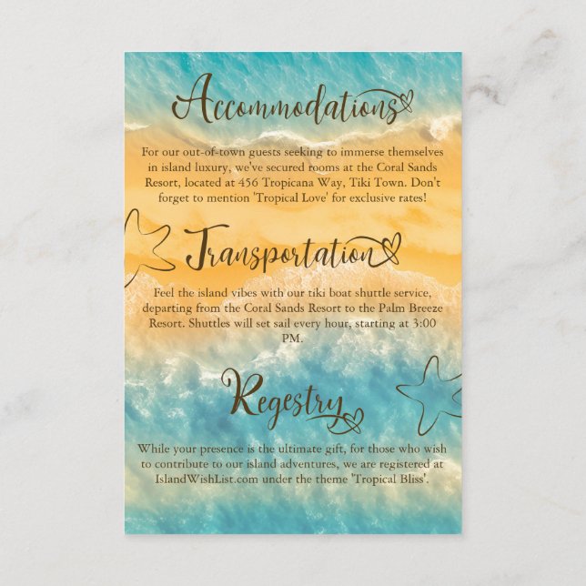 Cartão De Informações Detalhes do Casamento de Turquesa com Ouro Chic Co (Verso)