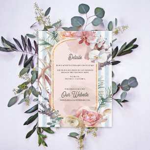 Cartão De Informações Detalhes do Casamento Destino Floral de Orquídea T
