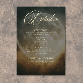 Cartão De Informações Detalhes do Casamento do Arco da Lua Cheia - Gótic