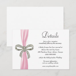 Cartão De Informações Detalhes do Casamento do Arco Diamante de Fita Ros