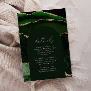 Cartão De Informações Detalhes do Casamento do Arco Dourado de Agato Ver
