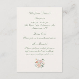 Cartão De Informações Detalhes do Casamento do Bloom Garden