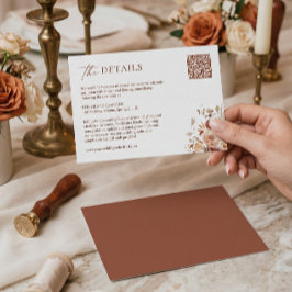 Cartão De Informações Detalhes do Casamento do Boho Chic Autumn