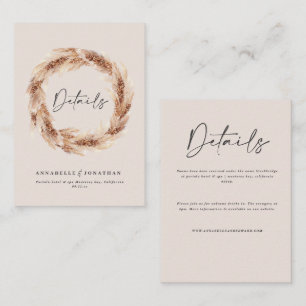 Cartão De Informações Detalhes do casamento do celeiro de vassoura moder