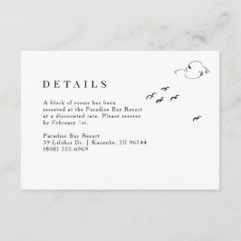 Cartão De Informações Detalhes do Casamento do Céu Tropical Elegante