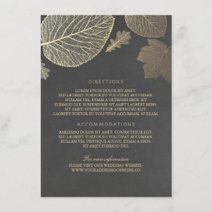 Cartão De Informações Detalhes do Casamento do Chalk de Folhas Douradas