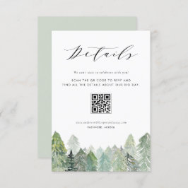 Cartão De Informações Detalhes do Casamento do Código QR da Floresta Eve
