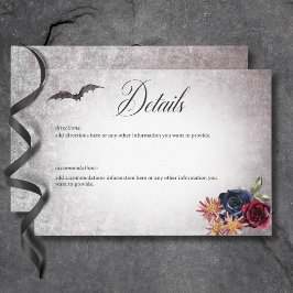 Cartão De Informações Detalhes do Casamento do Dia das Bruxas de Cores G
