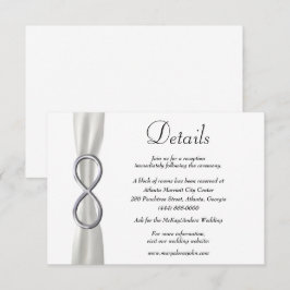 Cartão De Informações Detalhes do Casamento do Infinito de Fita Branca