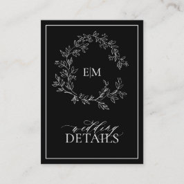 Cartão De Informações Detalhes do Casamento do Monograma do Folheto Bran