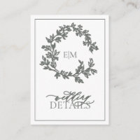 Detalhes do Casamento do Monograma Verde Eucalyptu