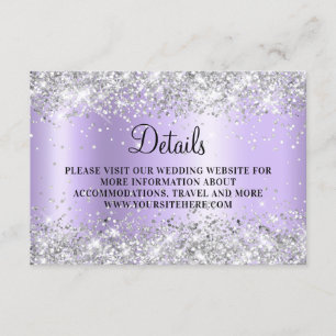 Cartão De Informações Detalhes do Casamento do Ombre de Lavanda Pálida d