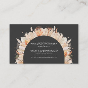 Cartão De Informações detalhes do casamento do pampas elegante botânico 