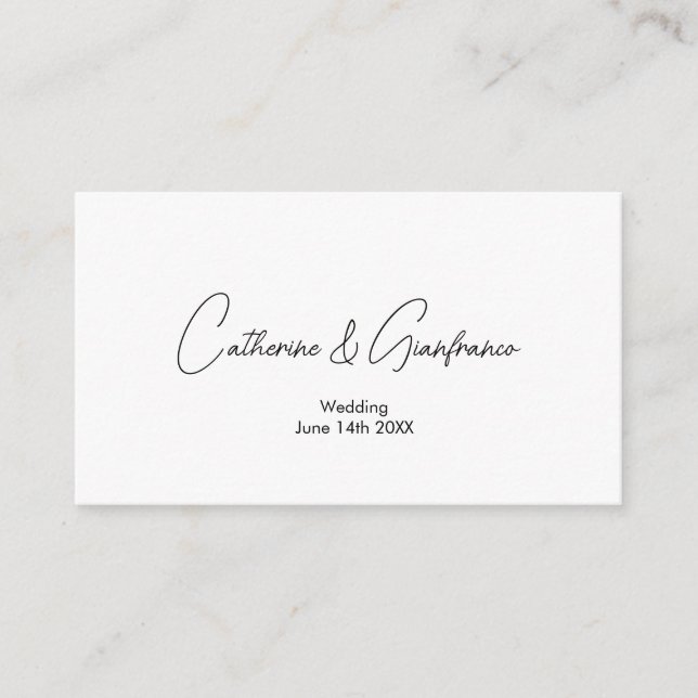 Cartão De Informações Detalhes do casamento do QRcode essencial e elegan (Frente)