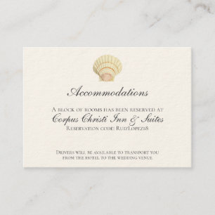 Cartão De Informações Detalhes do casamento do Seashell do solteiro do