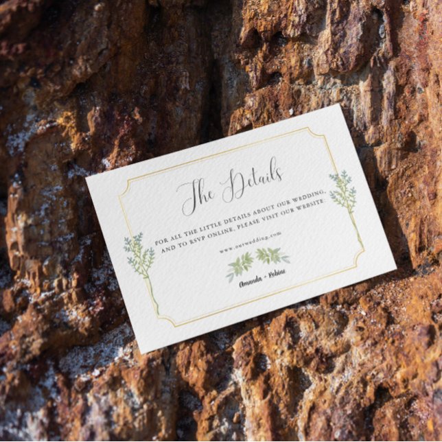 Cartão De Informações Detalhes do casamento Dourado do Quadro Branco Min (Criador carregado)