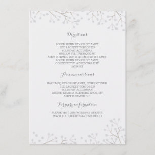 Cartão De Informações Detalhes do Casamento Elegante Respiratório do Beb
