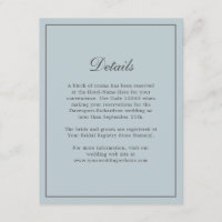 Detalhes do Casamento Elegante Simples Dusty Blue